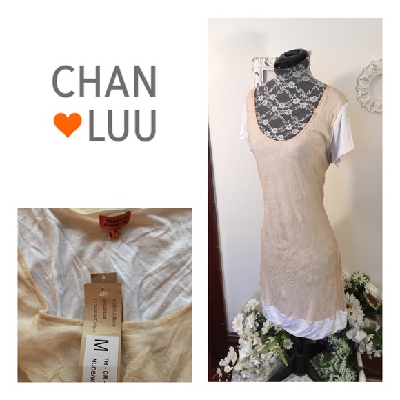 Chan Luu Dresses & Skirts - New Chan Luu Chiffon Nude/White Dress